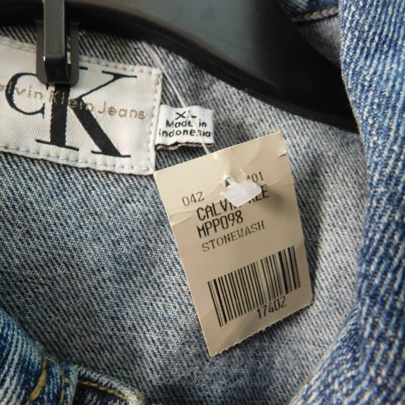 Vintage Calvin Klein Jean Jacket Size XL with DOC ROCK Patch NEW With TAGS - Picture 9 of 11